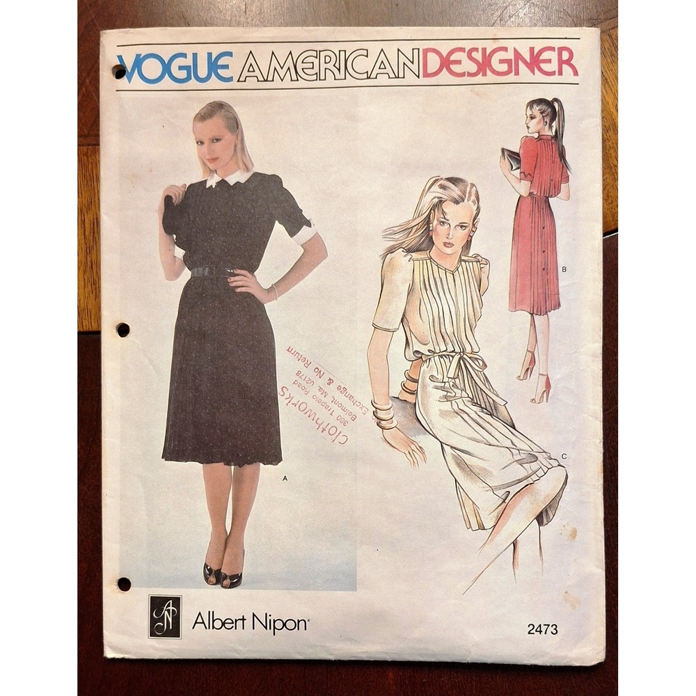 1980‎ Vogue American Designer  Albert Nipon 2473 Size 8